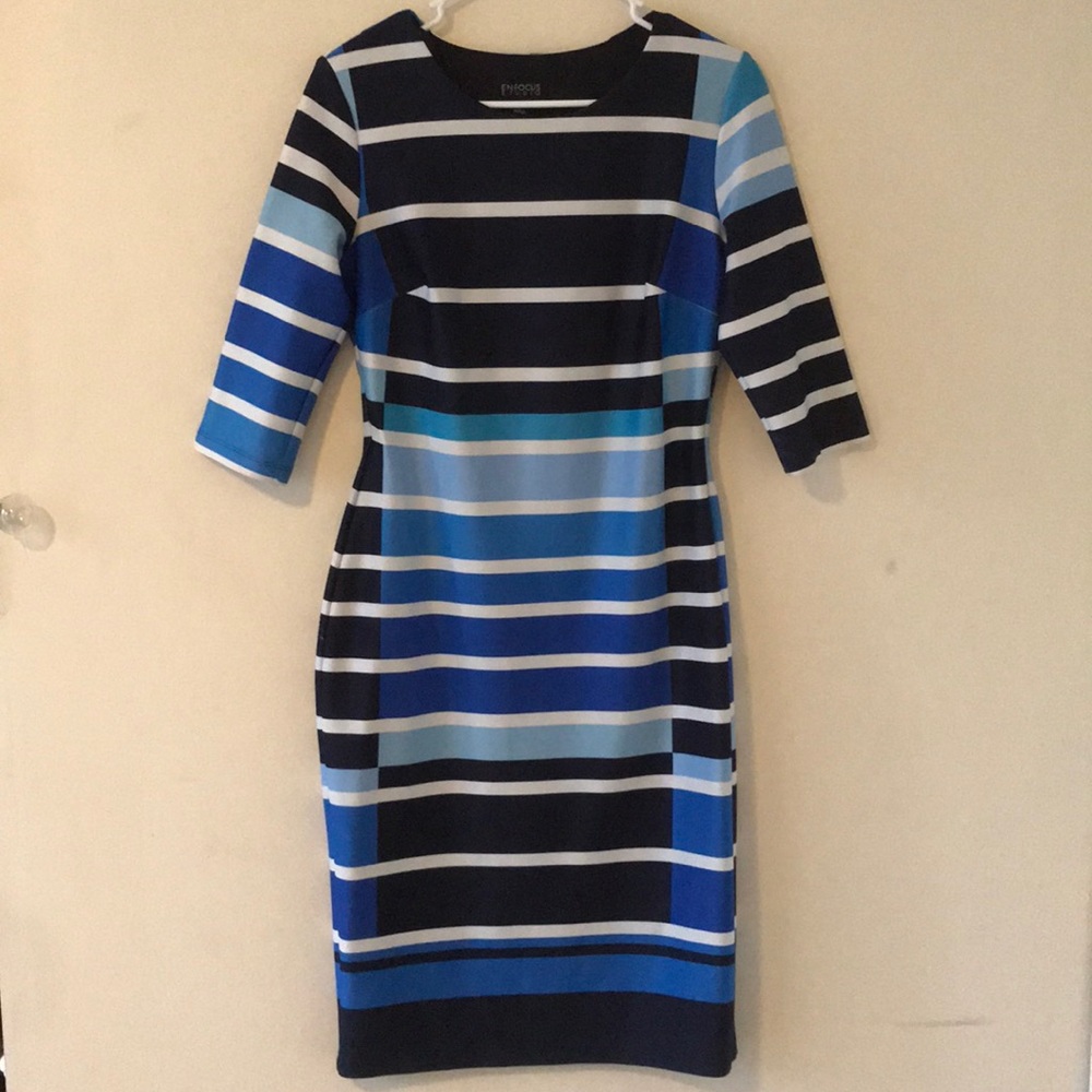 Dress - blue and white